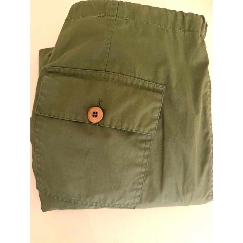 Vintage 90s UFO Parachute Cargo Pants Baggy Wide Leg Olive Green Unisex  32x29